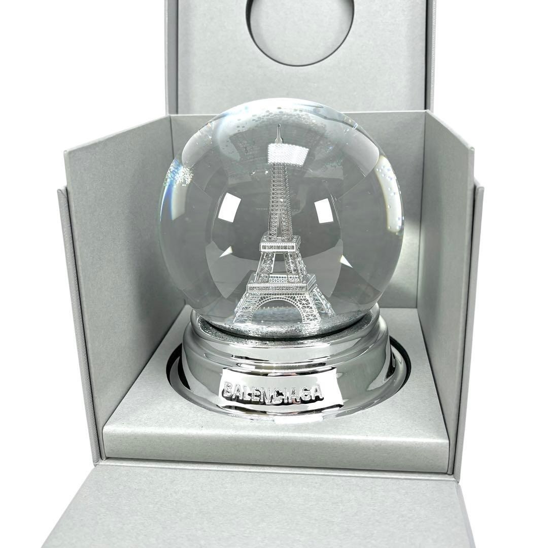 Authentic BALENCIAGA Snow Dome Snow Globes Silver Glass Limited item
