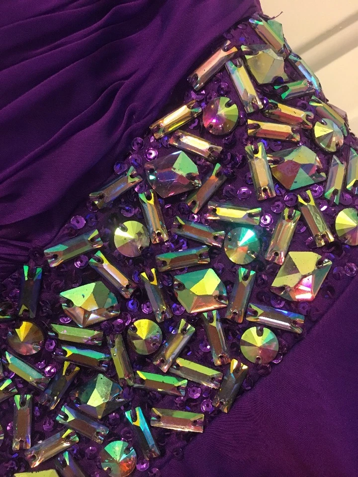 Alyce Women's sz 4 Purple High Low Hilo Prom Dress B'Dazzle Homecoming Cocktail - Image 2 of 4