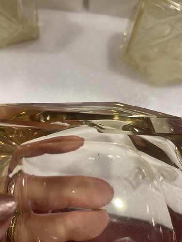 CITRINE DECO GLASS-ART DECO RUDOLF HLOUSEK CITRINE VANITY SET-3pCS - Picture 23 of 24