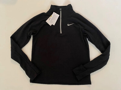 NIKE THERMA-FIT HALF ZIP LONG SLEEVE RUNNING TOP BLACK WOMEN DM1495-010 S  M L UK