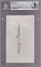 Monty Stratton (d.1982) Signed 3X5 Index Card White Sox BAS