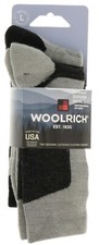 Men's Hiking Socks Two Pairs Gray Black Woolrich Day Hiker Moisture Wicking