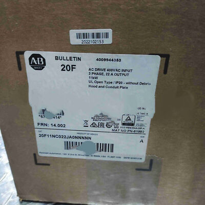 New  20F11NC022JA0NNNNN PowerFlex Air Cooled 753 AC Drive