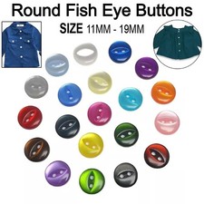 Round Fish Eye Buttons For Knitted Cardigan Projects Choice of Qty, Cols & Sizes
