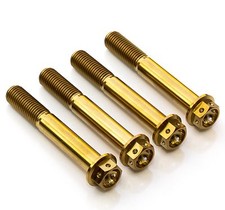 Gold Titanium Front Calipers Bolt Race Drilled 70mm for Suzuki GSXR-1000 2005-20