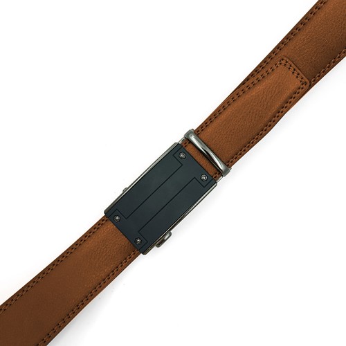 New Genuine Leather Mens Ratchet Belt Belts For Men Adjustable Automatic Buckle - Picture 49 of 50