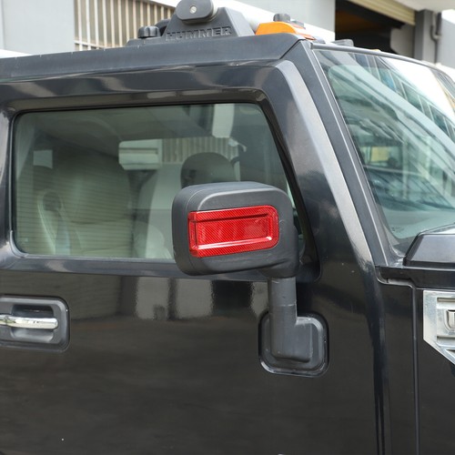 Red Real Carbon Fiber Exterior Rearview Mirror Groove Trim for Hummer H2 2003-09 - Picture 16 of 24