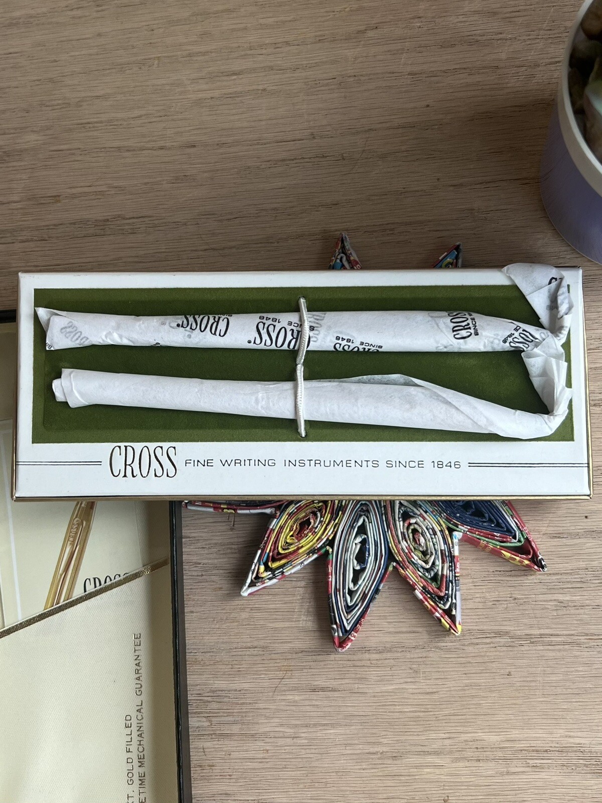Vintage Cross 12 K Gold Filled Pen & Pencil With Case And Booklet.