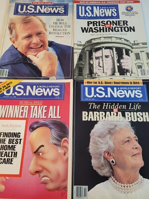 Lot of 4 Issues - U.S. News & World Report w/ GEORGE H.W. BUSH Covers (80s, 90s)