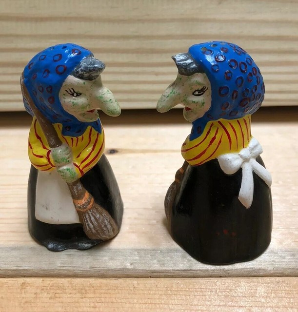 Vintage Kitchen Witch Salt Pepper Shakers "VM 81" Babushka Big Nose