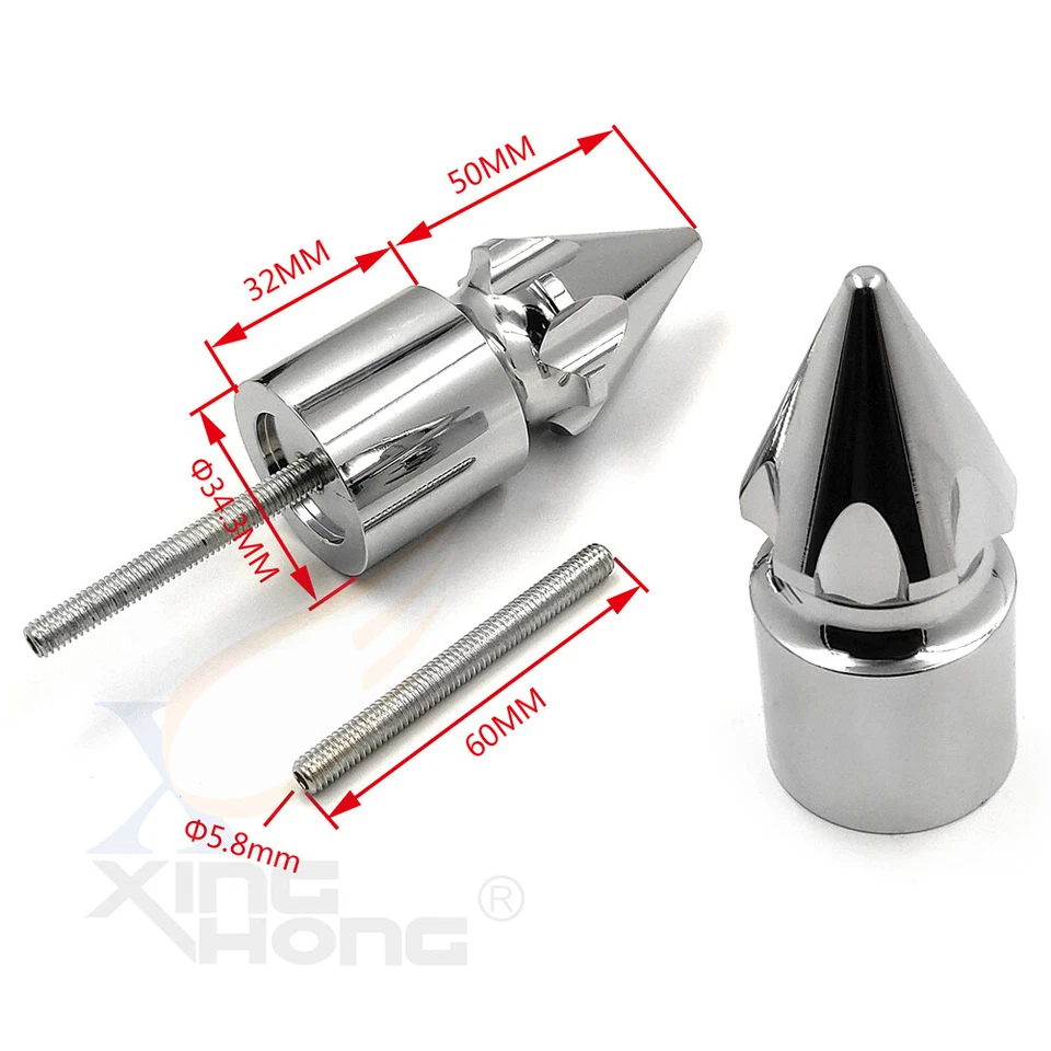 Motorcycle Ultimate Chrome Spike Bar Ends For Suzuki 1996-  2014 Gsx-R 600 750 - Image 2 of 4