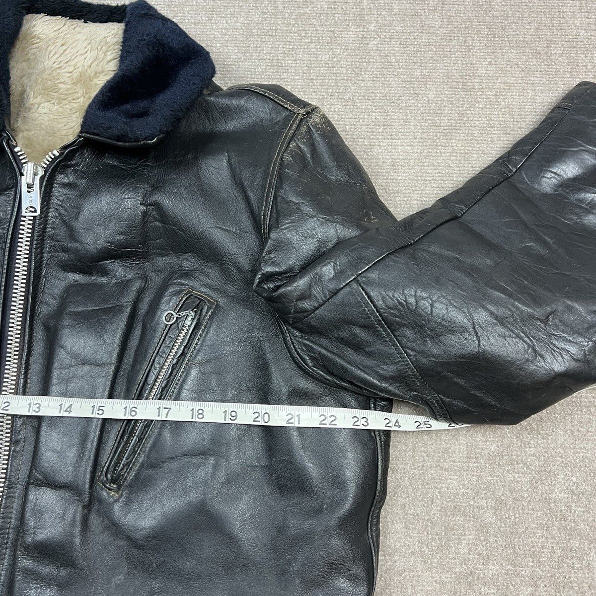 Vintage 70s Schott Perfecto Steerhide Leather Jacket Size 46 Talon