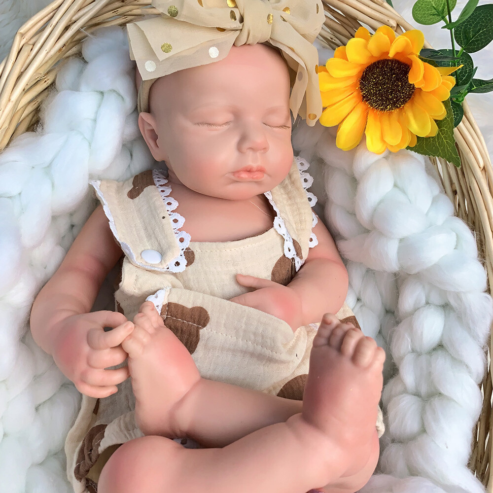 18Inch Open Mouth Full Silicone Baby Doll Anatomically Correct Girl Dolls-Loulou