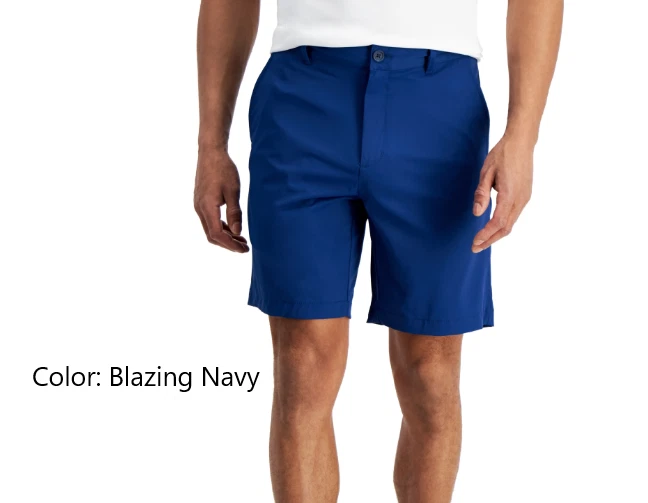 Alfani Men's Tech Shorts Size: 30,38,40 Color: Blazing Navy, Pale Khaki
