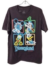 Disneyland Parks Medium Black shirt Glow In The Dark Mickey Donald Goofy Pluto