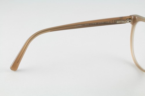 Very Rare Authentic Chanel 3312 c. 1416 57mm Tan Brown Glasses Frames Italy - Picture 4 of 5