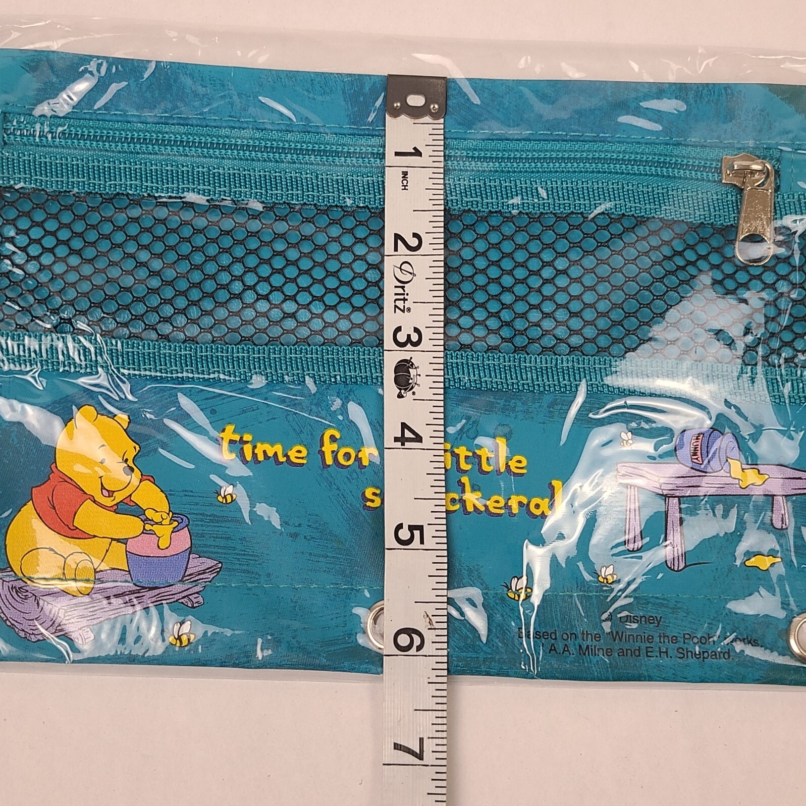 Winnie the Pooh Pencil Pouch Case Holder Time for a Little Smackeral Disney New