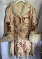 Tuzzi Womens Suede Look Coat Size 16 Brand New