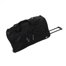 Rockland Rolling Duffle Bag 30 Inch Black Travel Luggage Wheeled Suitcase Tote