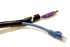 6 foot Black Spiral Wrap for Gaming Home Theater Cable Management