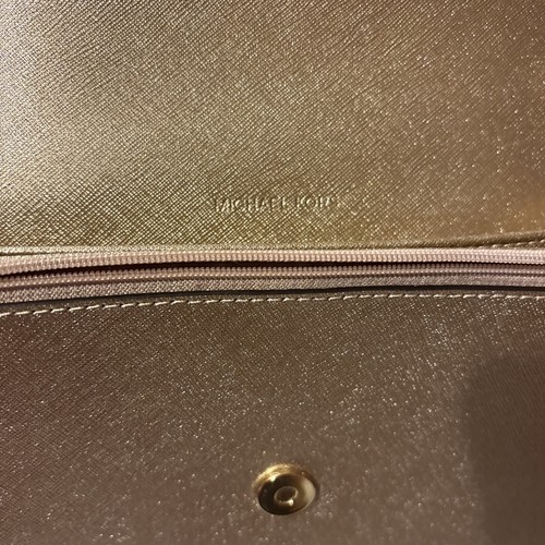 Michael Kors H17 Pale Gold Metallic Crossbody Damen Handtasche Tasche Kettenriemen - Bild 8 von 12