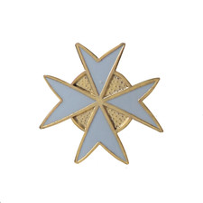 Malteserorden weiß ausgeschnittenes Kreuz Freimaurer Freemasonry Pin Anstecker