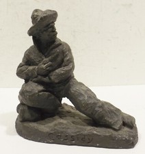 Billy Burns 1980 “Cassidy” Cowboy Sculpture/Figura 16,5x 16x 7,5cm Collettore