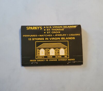 Sparky's Jewelry Liquors Watches Virgin Islands 40 Count Matchbook