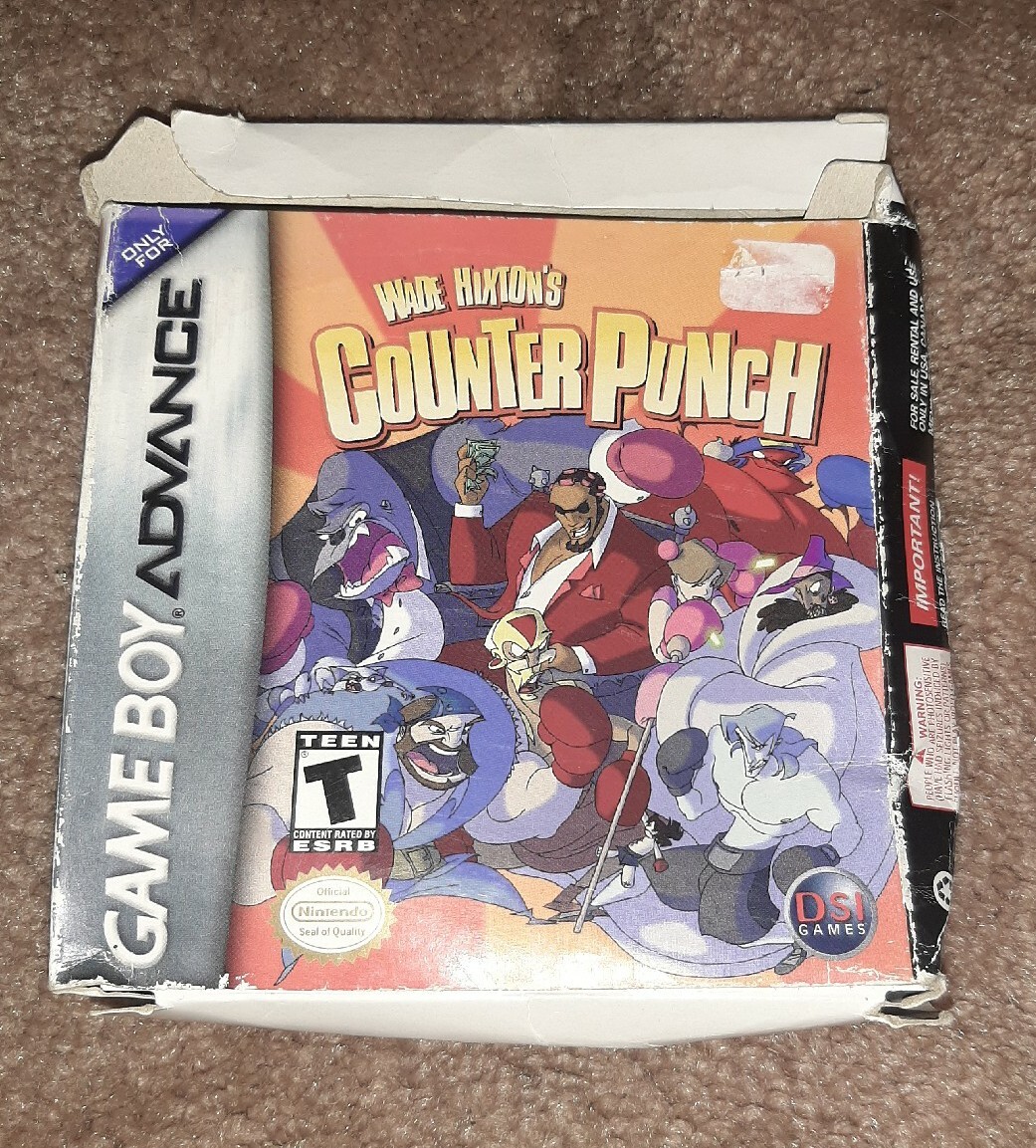 Wade Hixton Counter Punch Game Boy Advance GBA Crushed BOX