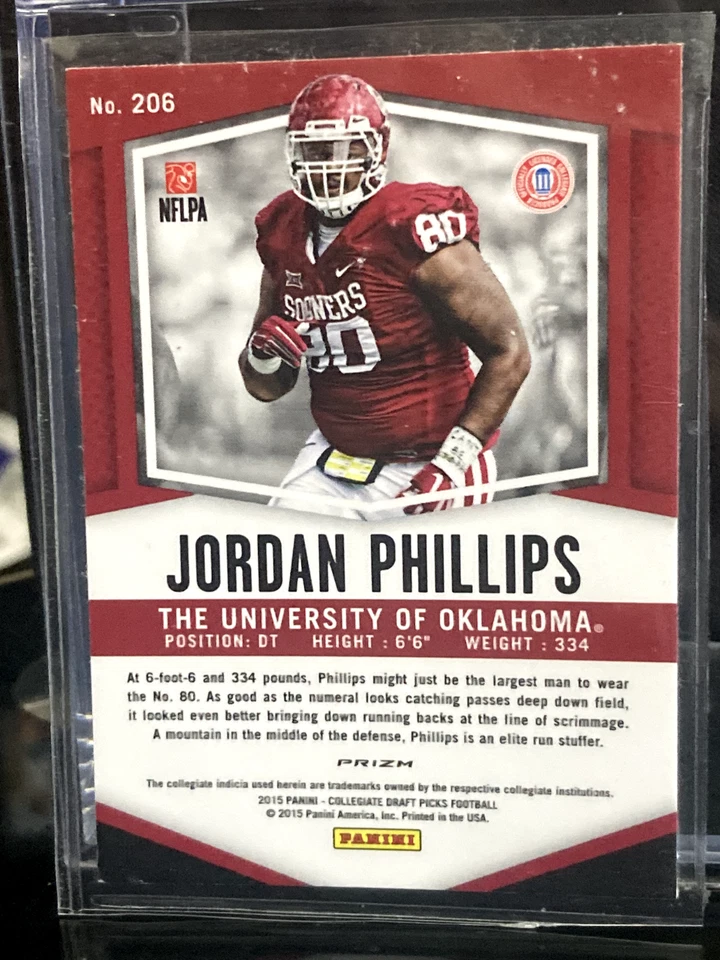 2015 Panini Prizm Collegiate Draft Picks - #206 Jordan Phillips (RC) - Image 2 of 2