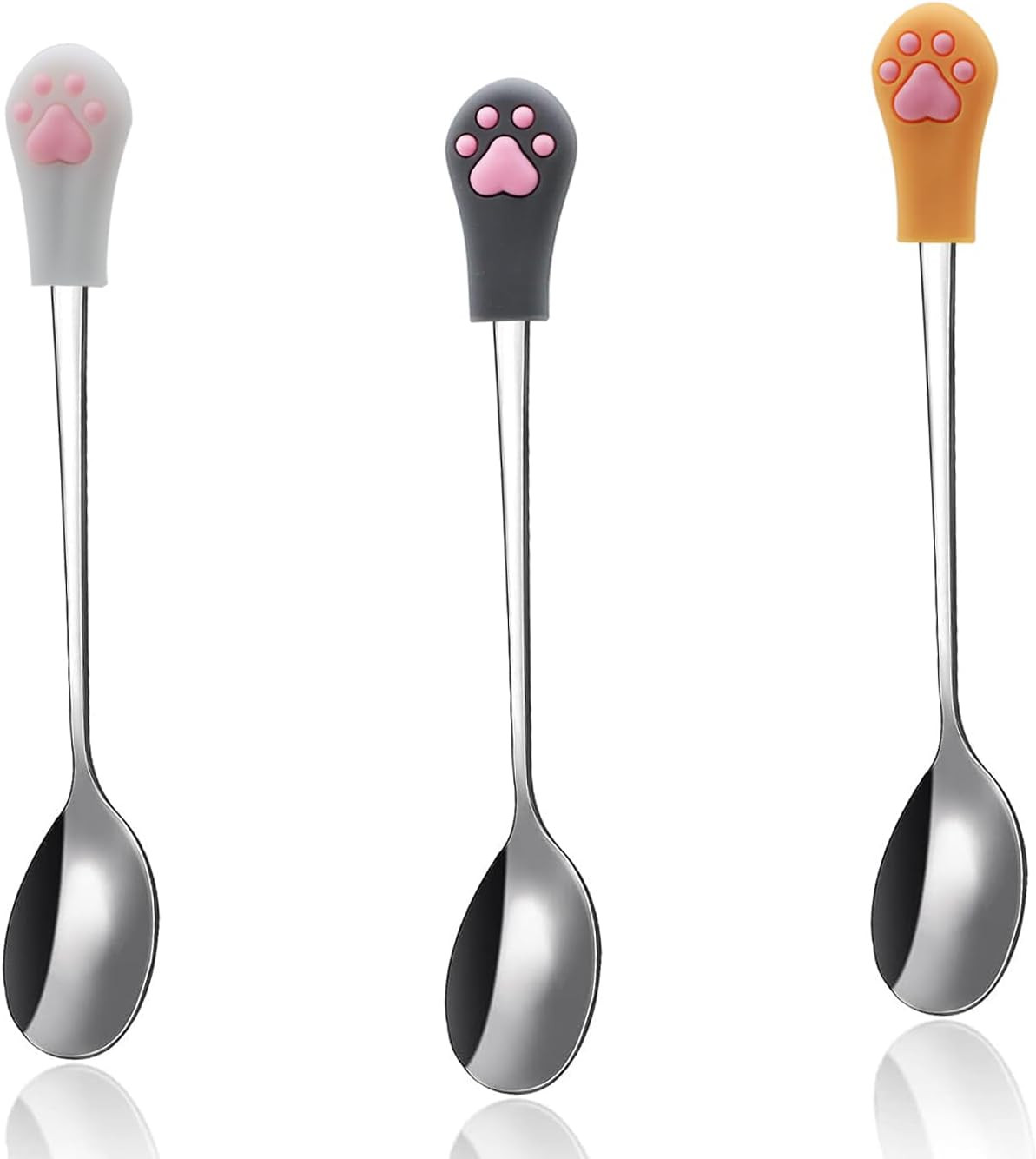 Can Spoons | 3 Pcs | Stainless Steel Pet Wet Food Spoon | Cute Cat