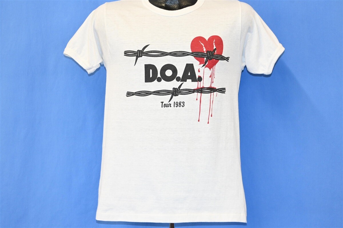 vintage 80s DOA WE COME IN PEACE TOUR 1983 HARDCORE PUNK BAND t 