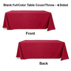 Blank Full Color Table Cover Throw 4 Sided Tablecloths For 8 Ft