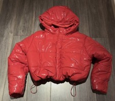 Brand New Ivy Park Adidas Beyoncé Red Cropped Puffer Size M