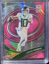 Justin Herbert 2022 Panini Chronicles Spectra Draft Pick. Pink. Prizm. #d 18/75
