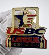 USBC United States Bowling Congress League High Series Gold Tone Enamel Pin.