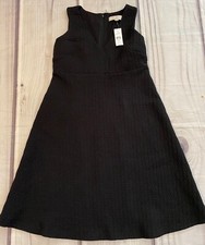 LOFT  Maternity Sz 2 Black Dress Knee Length Sleeveless Quilted Fit + Flare New