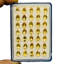 VVS 35 Natural Citrine 8x6mm Pear Cut Dazzling Loose Untreated Gemstone Lot