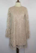 Altar’d State Size S Small Dress Boho Beige Beaded Embroidered Long Sleeve