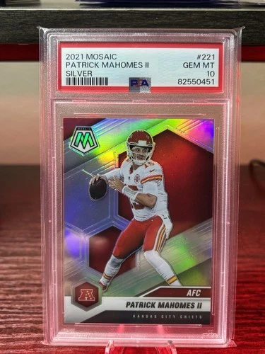 2021  Mosaic - Variations AFC Patrick Mahomes #221 Silver Prizm PSA GEM MINT 10
