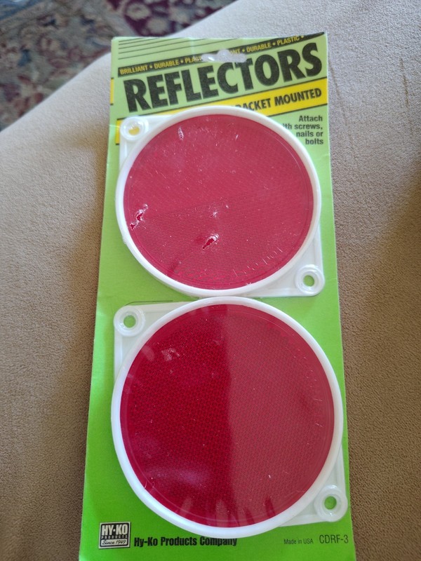2-Piece HY-KO RED Nail On Reflector 3 1/4 in Bracket Mounted Break-Resistant