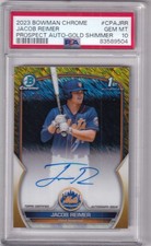 2023 Bowman Chrome Jacob Reimer 1st Bowman Auto Gold Shimmer #23/50 PSA 10