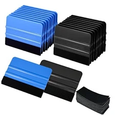  Pack Vinyl Squeegee withPCS Felt Fabric for Tint Film Decal 20 Black and Blue