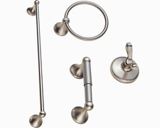 BGL 4-Piece Brushed Nickel Bathroom Hardware Set with Adjustable Towel Bar