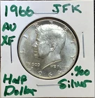 1966 Kennedy Silver Half Dollar About Uncirculated 40% Silver - No Mint Mark 26A