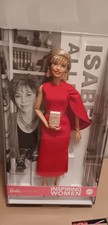 Barbie Inspiring Women Isabel Allende Doll in Red Dress with Book & Pet