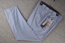 BNWT Michael Kors Mens Classic-Fit Stretch Grey Windowpane Dress Pants 36x29 