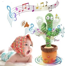 Dancing Cactus Repeat Talk Sing Glow Interactive Plush Toy for Kids.