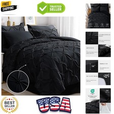 King Size Comforter Set 7 Pieces, Black Bed in a Bag Comforter Set for Bedroo...