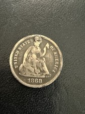 1868 Seated Liberty Half Dime Holed Filled